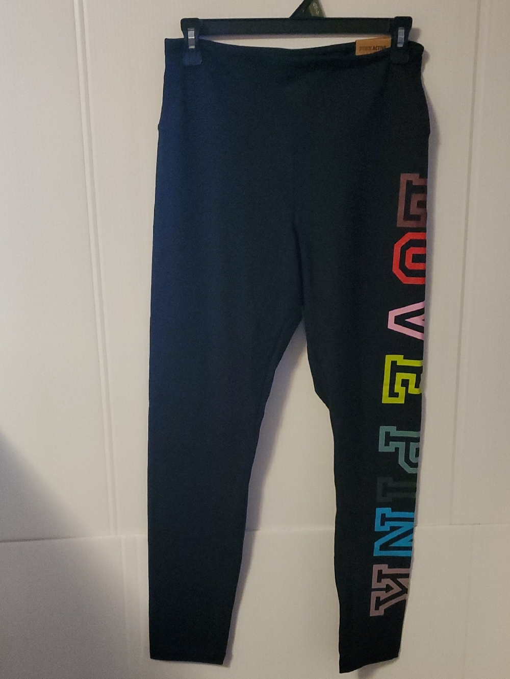PINK Active Victoria's Secret High Waist Black Leggings Size L